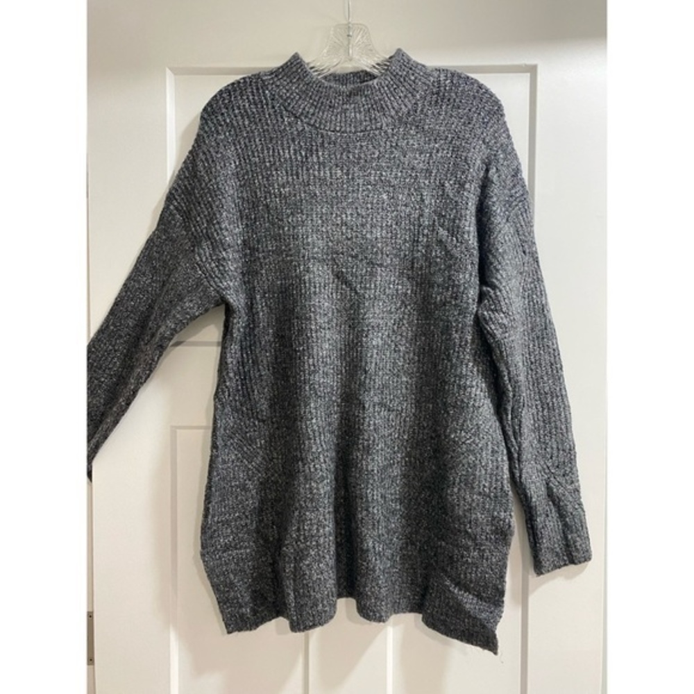 Women’s Grey Oversized Gray Long Sleeve Pullover Cozy Sweater Large NWT